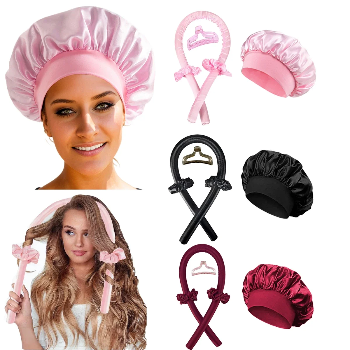 Preacher Curl Pad - Heatless Curling Rod Hoofdband Geen Warmte