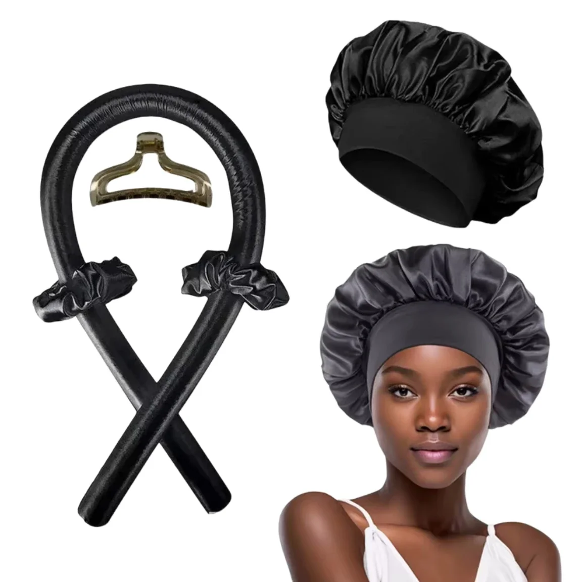 Preacher Curl Pad - Heatless Curling Rod Hoofdband Slaapmuts Geen