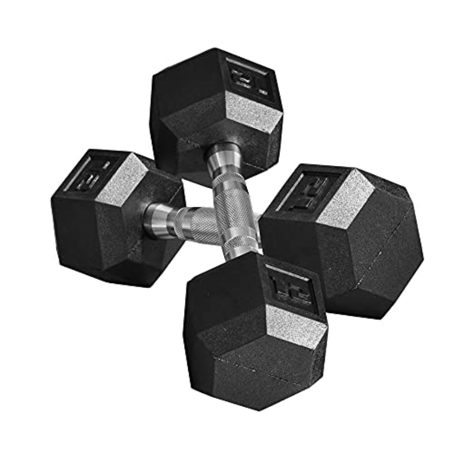 Home Gym Dumbbell Set - 40lbs/45lbs/50lbs Rubber Dumbbell Set met antislip