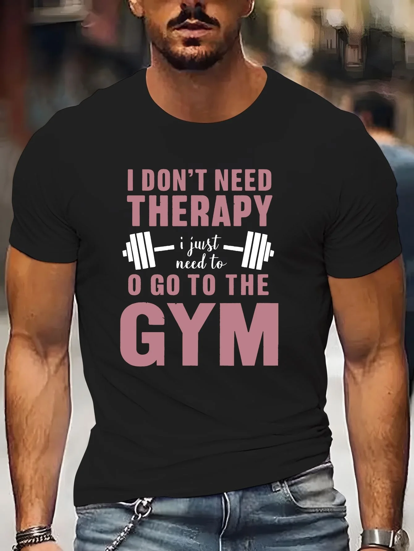 Home Gym Quotes - Herenshirt met grappige tekstprint, halter, gym,