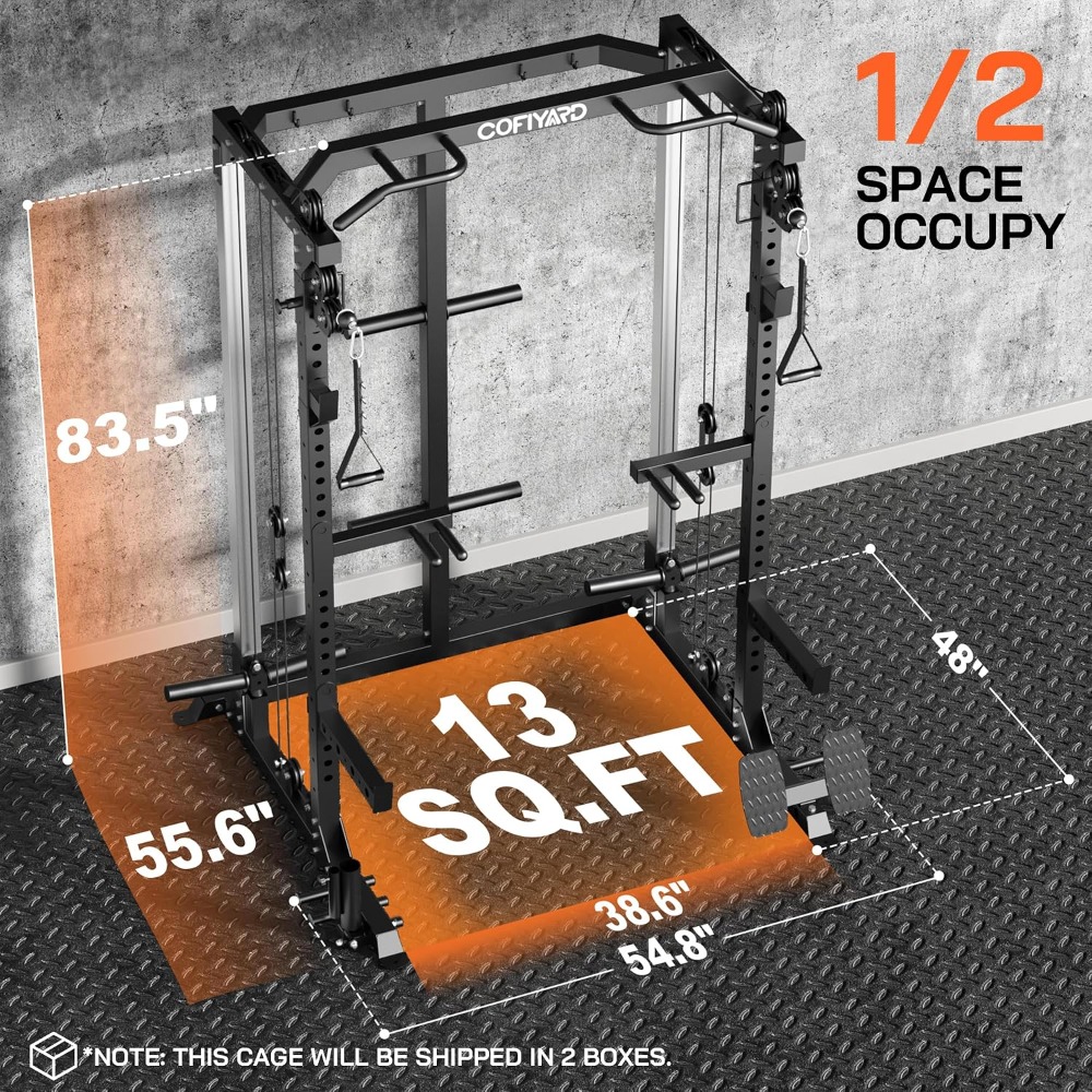 Home Gym Rack With Cables - Multifunctionele Squat Power Cage Rack met