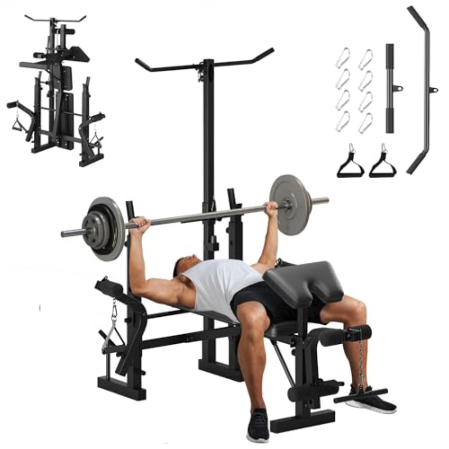 Preacher Curl Pad - Homegym Krachttraining Bankstel: 7-in-1 Verstelbare Gewichtsbank