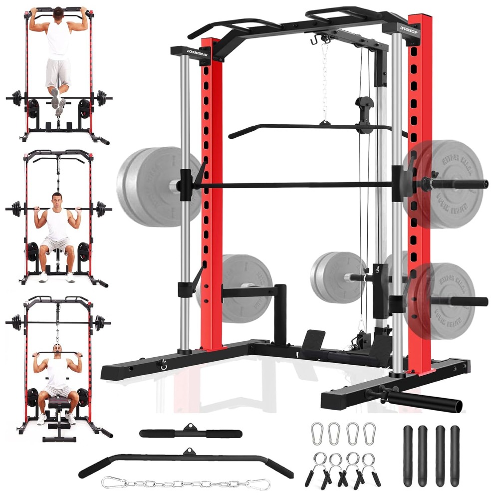 Home Gym Lat Pulldown Machine - All-in-one Smith Machine Power Rack met