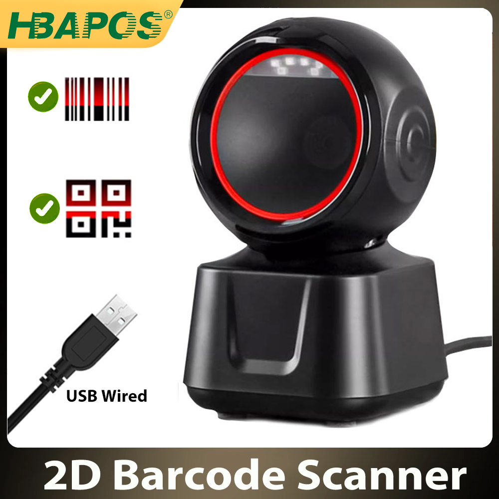 Head Racket Boom - 1D QR 2D barcodescanner, USB bekabelde