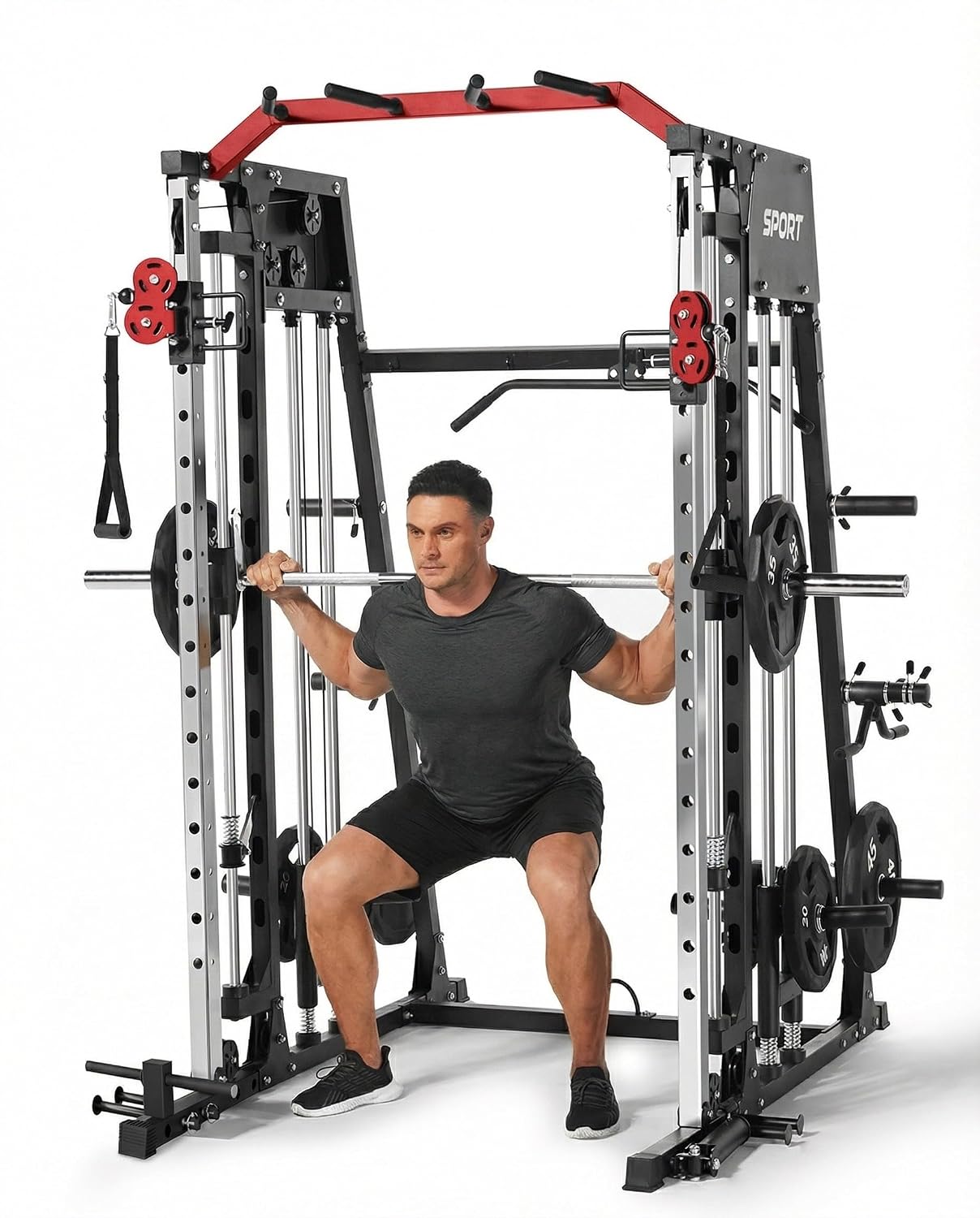 Home Gym All In One - All-in-One Smith Machine Home Gym, 2200lbs