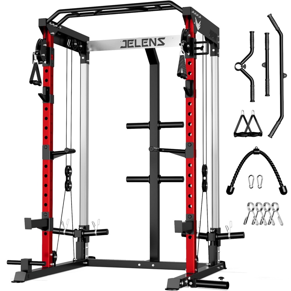 Home Gym Rack With Cables - 2000LBS Multifunctionele Power Rack met Dubbel