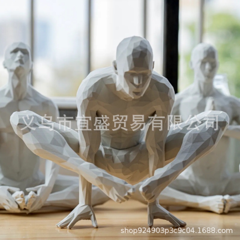 Home Gym Yoga Room - Yoga Man Beeldje Minimalistisch Home Decor