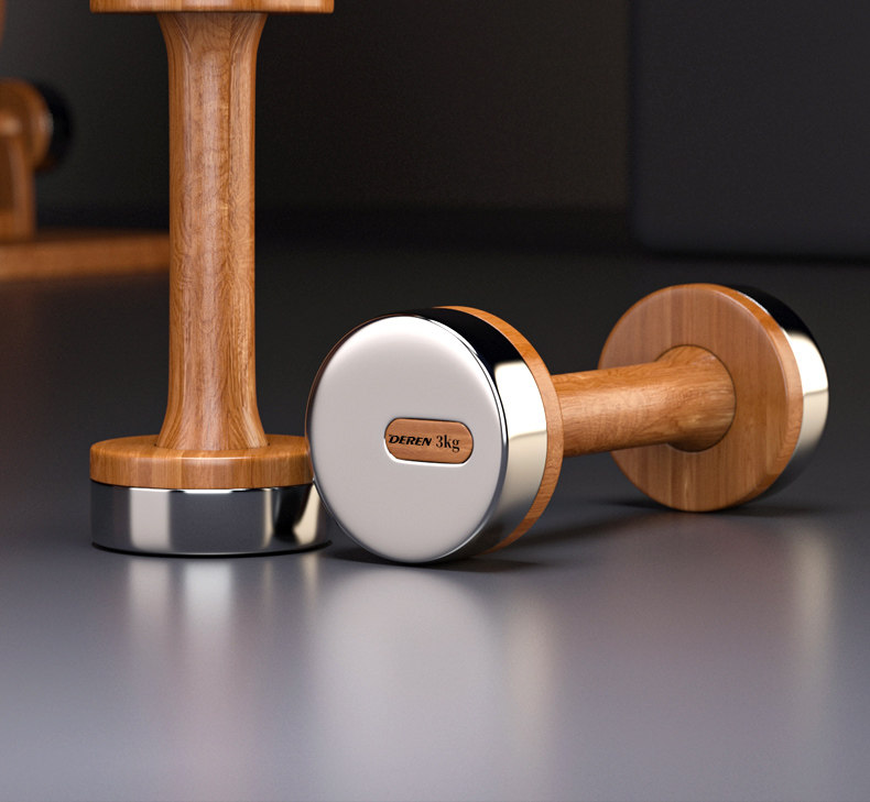Home Gym Dumbbell Set - Verstelbare halterset van hout en staal
