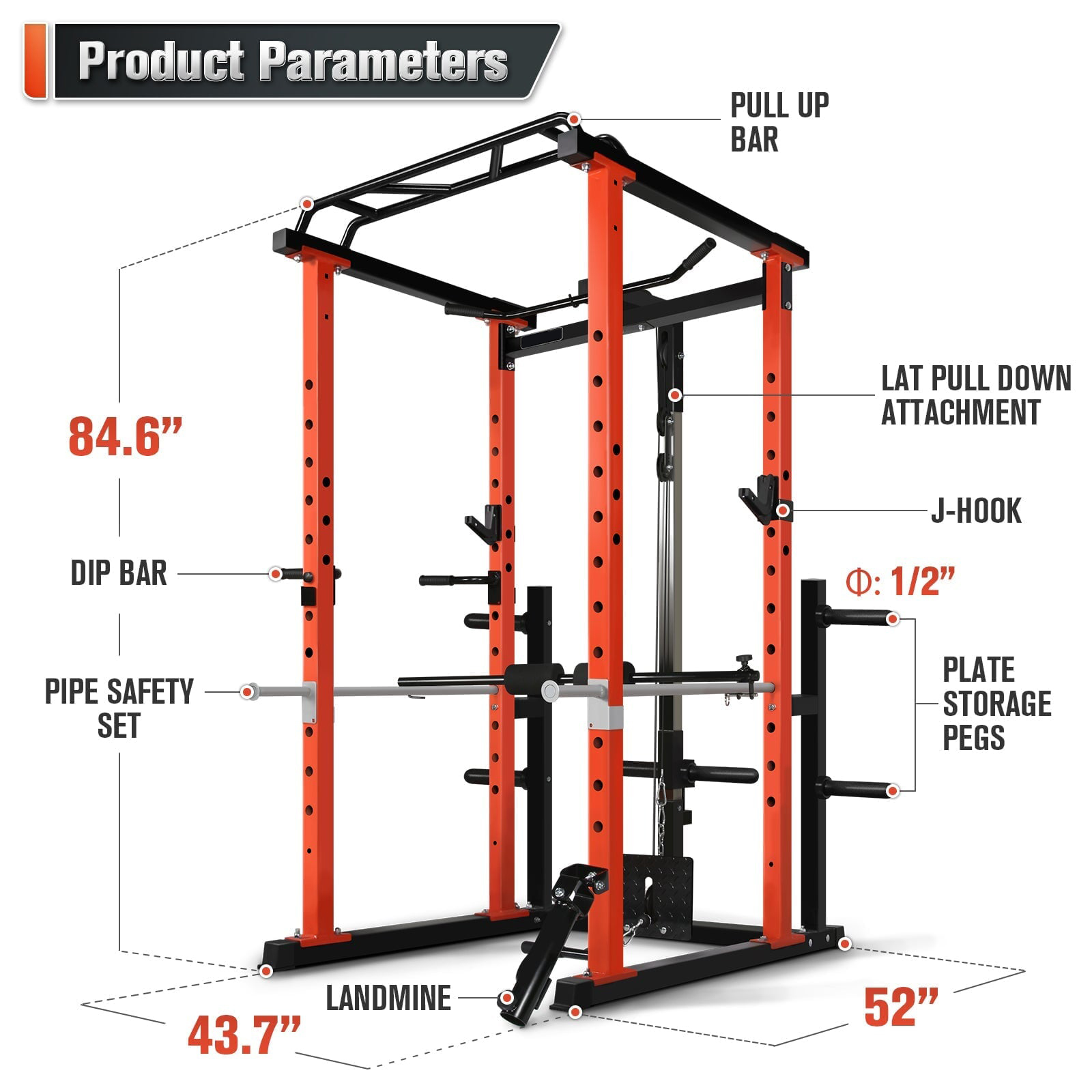 Home Gym Multifunctional - Commerciële multifunctionele krachtcage homegym met pulldown