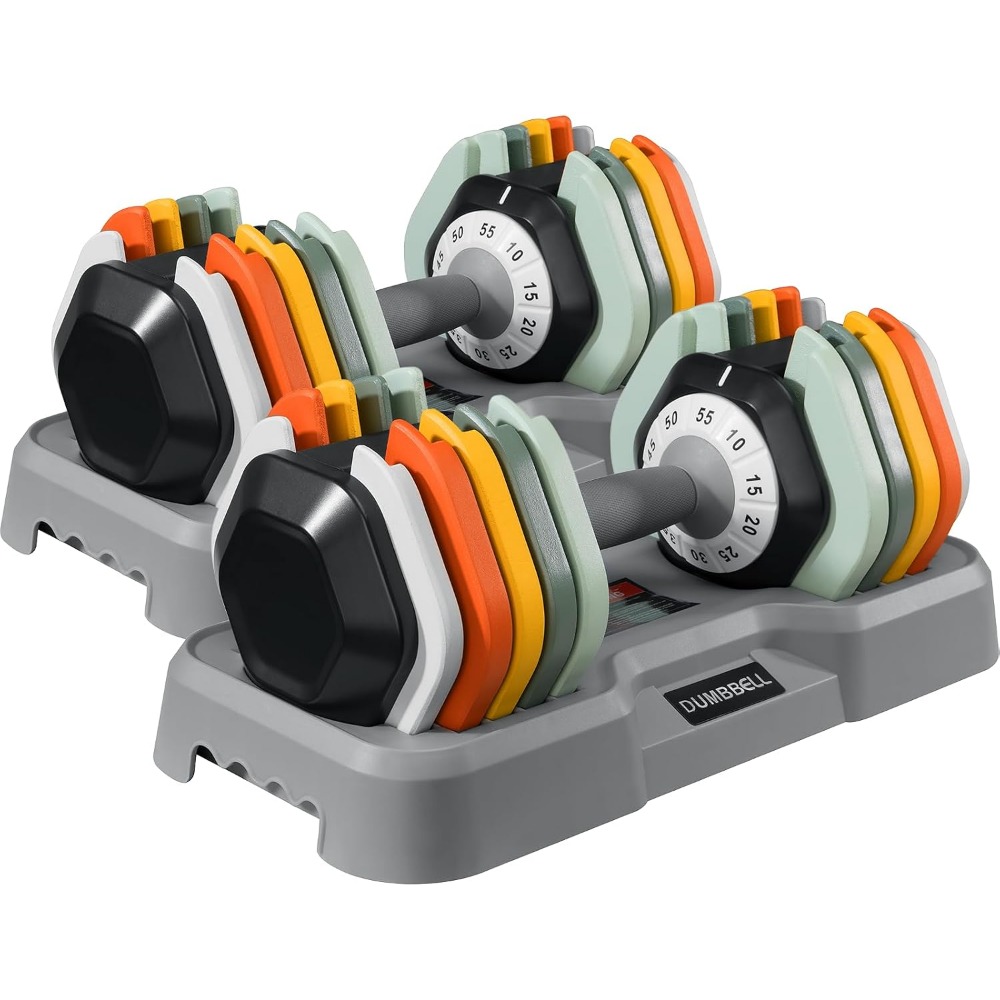 Home Gym Dumbbell Set - Verstelbare Dumbbells Set - 25/55 lbs,