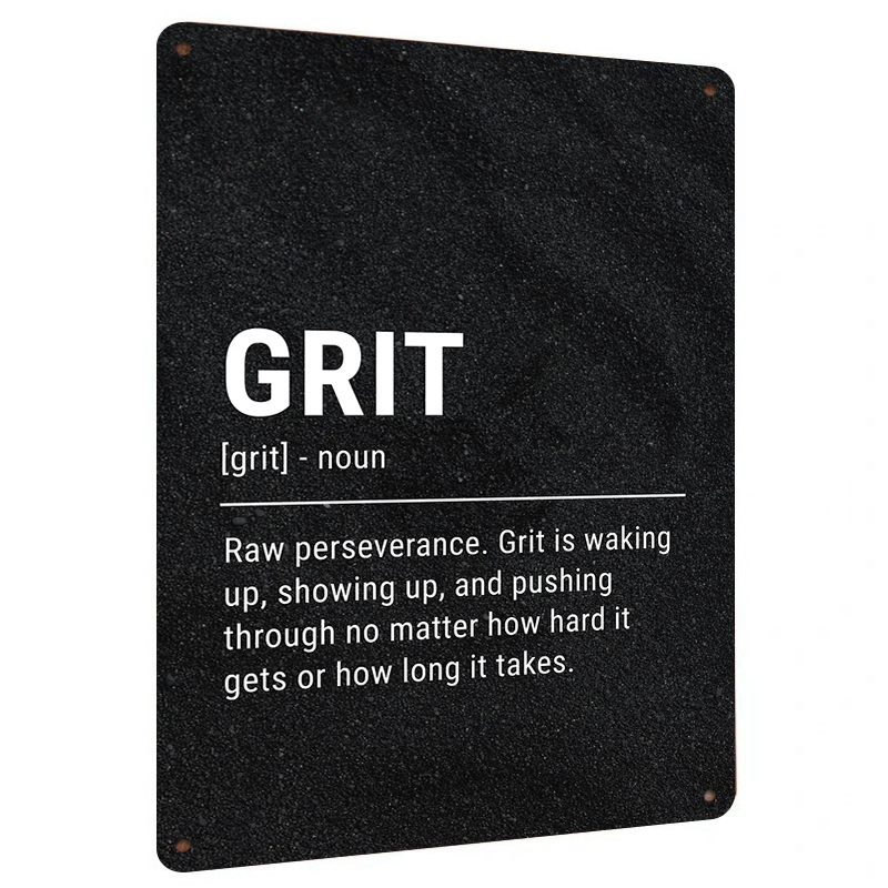 Home Gym Quotes - Grit Definition Metal Wall Art Inspirerend