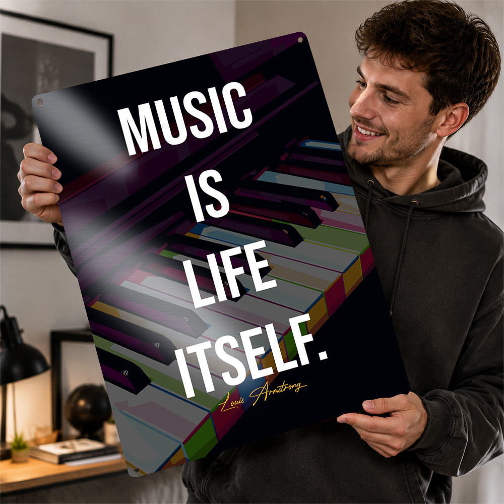 Home Gym Quotes - Piano Quotes Metal Poster Quote Wall