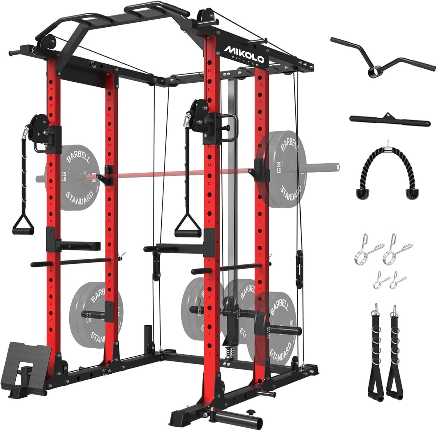 Home Gym Rack With Cables - Power Cage met kabelcross-over & LAT