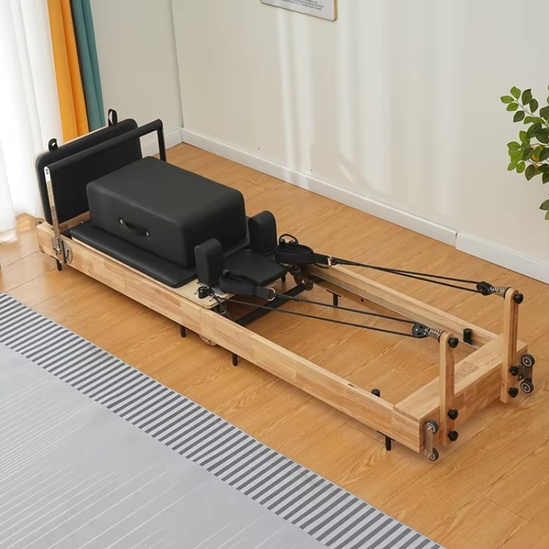 Home Gym Yoga Room - Houten opvouwbare Pilates Reformer set voor