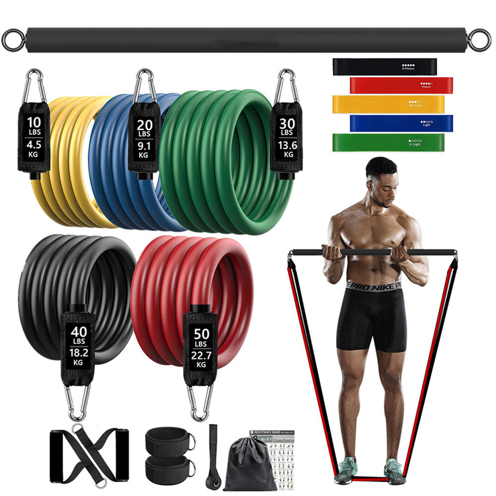 Home Gym Dumbbell Set - 150lb Fitness Booty Weerstand Elastische Band