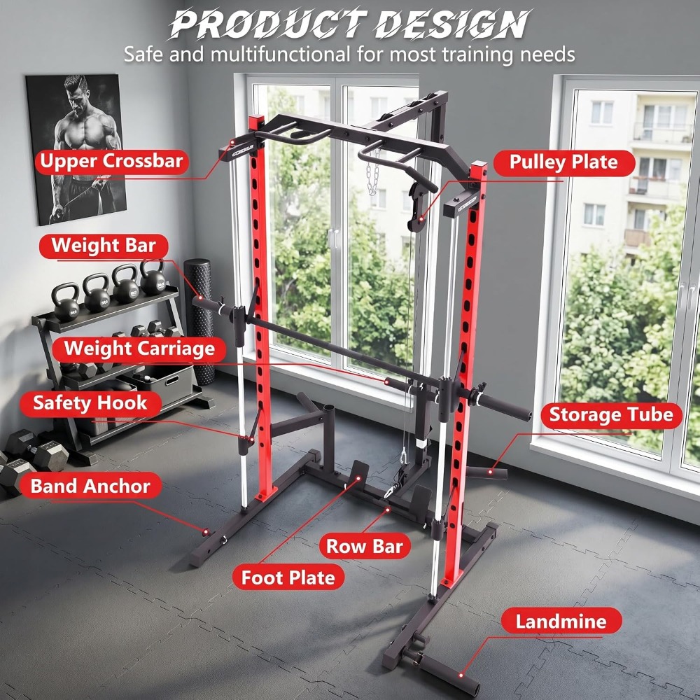 All-in-one Smith Machine Power - Home Gym Lat Pulldown Machine recensie en prijs