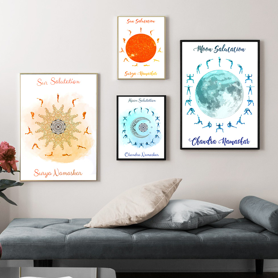 Yoga Pose Zon Maan Salutation  - Home Gym Yoga Room recensie en prijs
