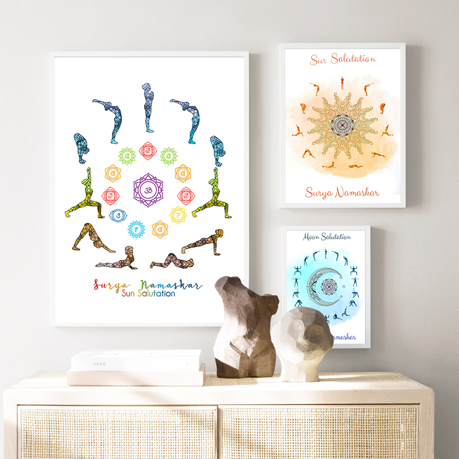 Yoga Pose Zon Maan Salutation  - Home Gym Yoga Room recensie en prijs