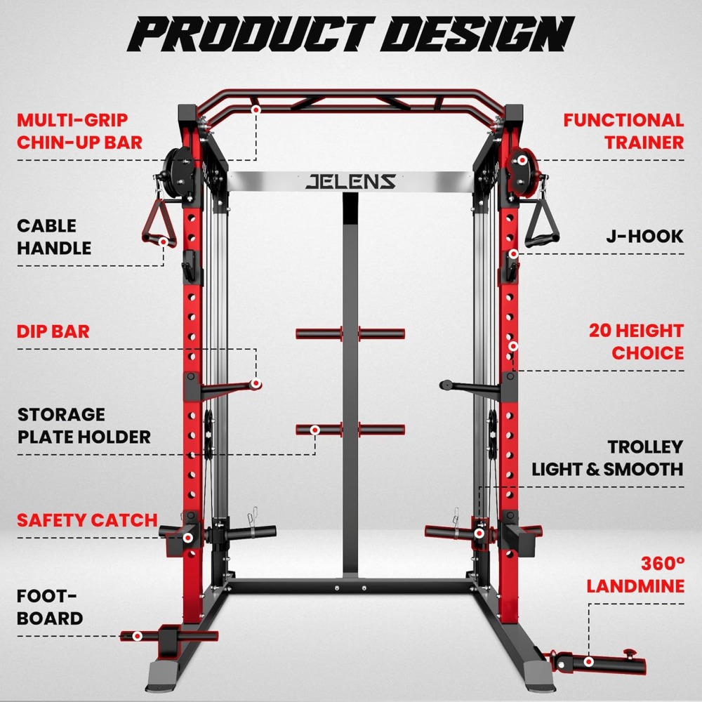 2000LBS Multifunctionele Power - Home Gym Rack With Cables recensie en prijs