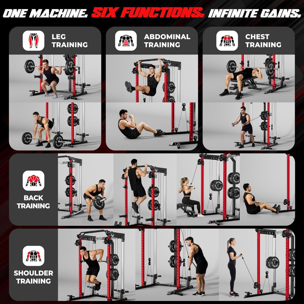 2000LBS Multifunctionele Power - Home Gym Rack With Cables recensie en prijs