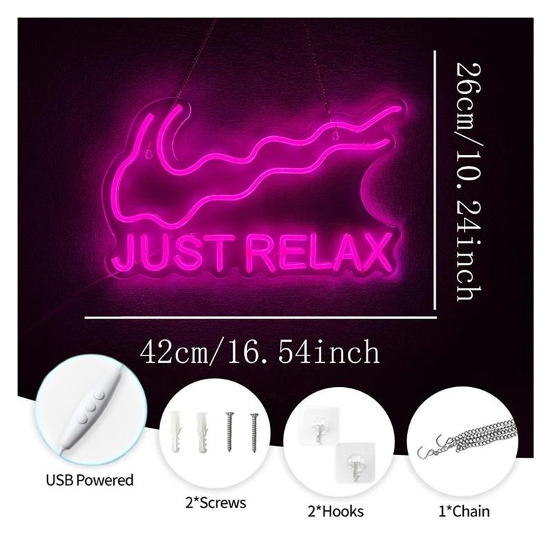 Just Relax Neon Sign Light voo - Home Gym Yoga Room recensie en prijs