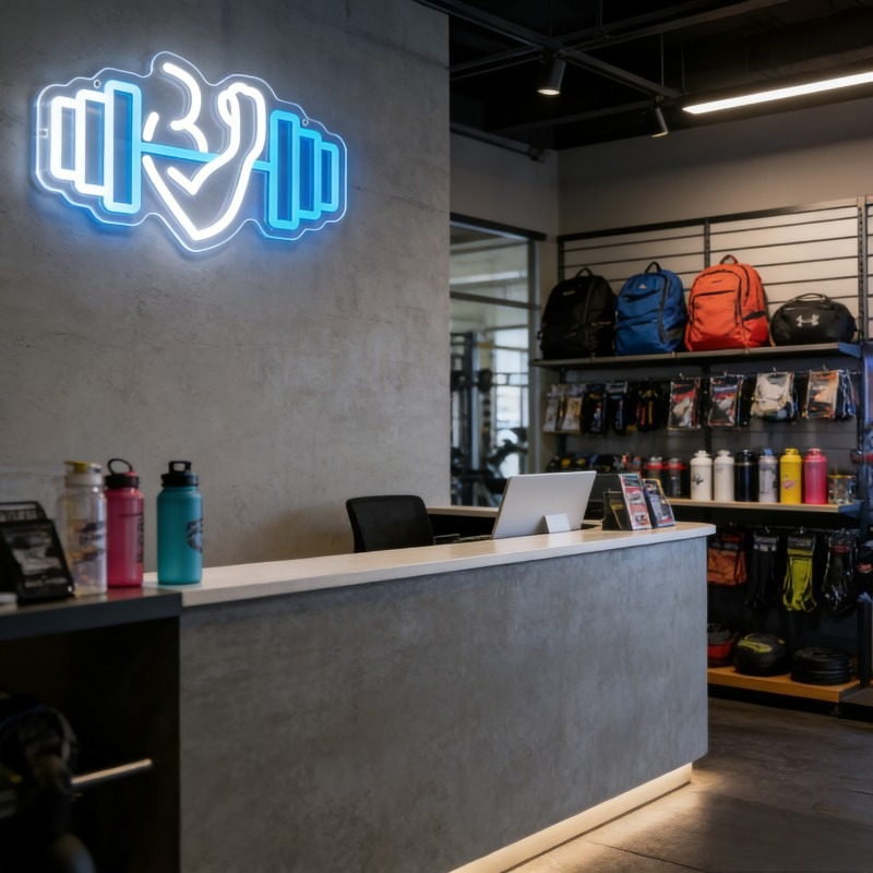 Biceps Dumbbell Neon Sign LED  - Home Gym Quotes recensie en prijs