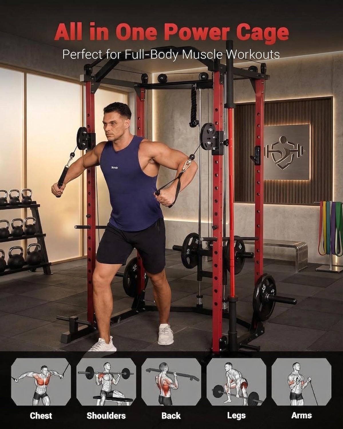 Power Cage, multifunctionele p - Home Gym Rack With Cables recensie en prijs