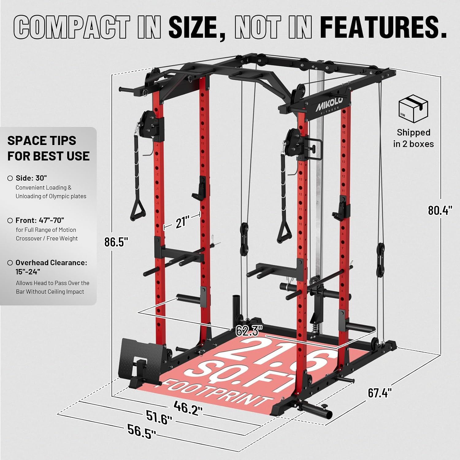 Power Cage met kabelcross-over - Home Gym Rack With Cables recensie en prijs