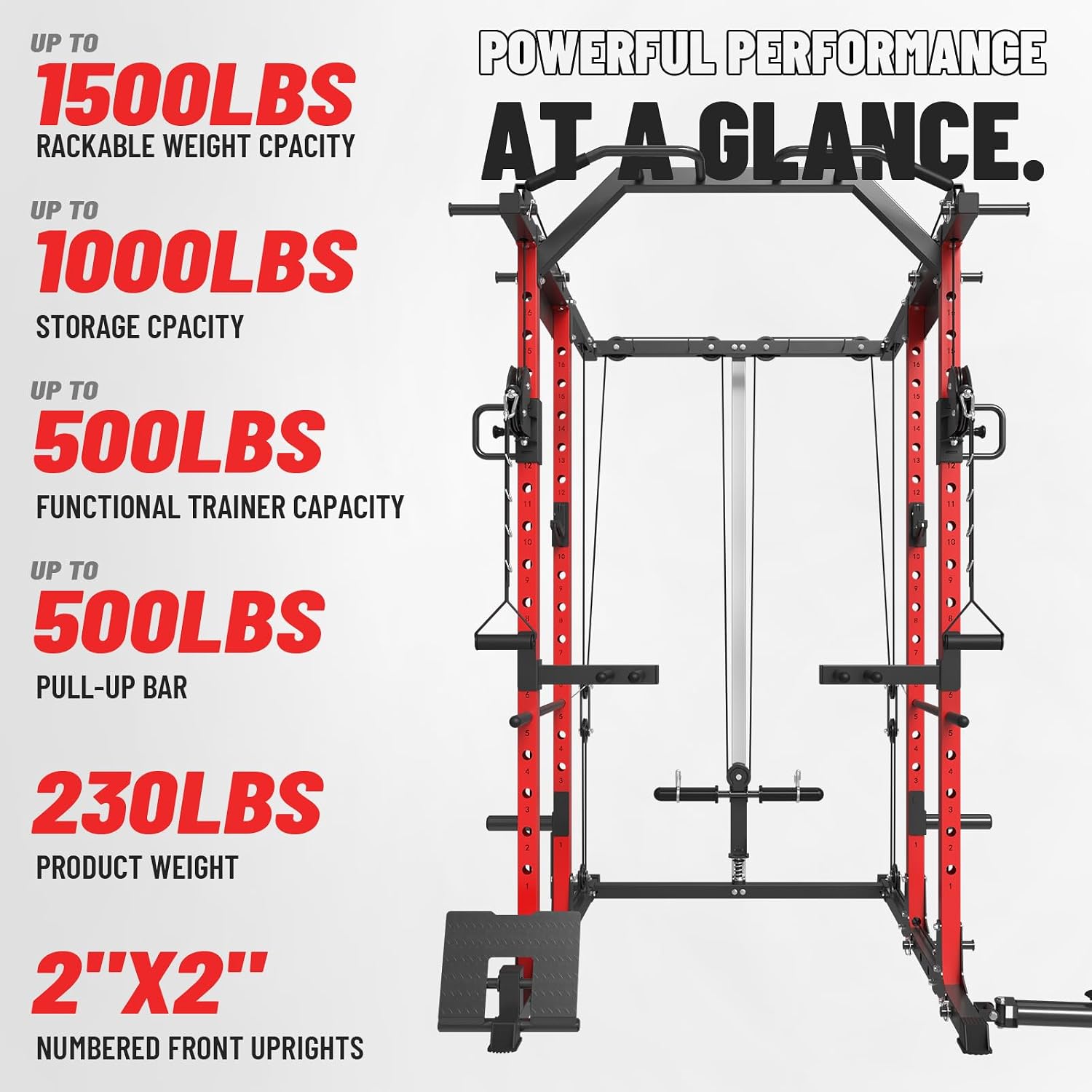 Power Cage met kabelcross-over - Home Gym Rack With Cables recensie en prijs